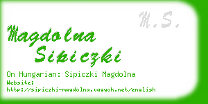 magdolna sipiczki business card